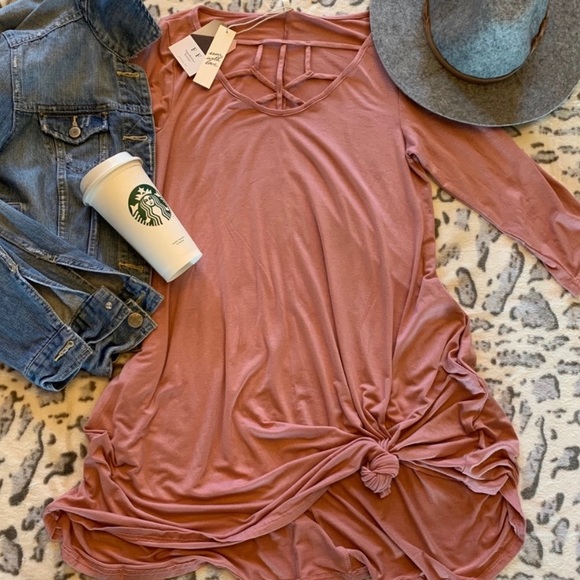 Large Blush Pink Rayon Dress - NWT - Picture 3 of 3